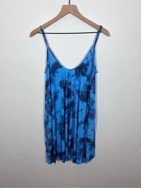 Citrus Tie-Dye Blue Swim Beach Pool Coverup Dress NWT Medium Adjustable Pockets